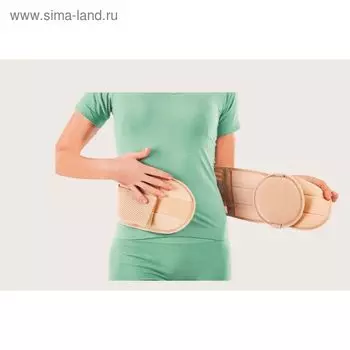 Бандаж послеоперационный НТ-Г-013, с пелотом, грыжевой, вентральный, размер M, цвет бежевый