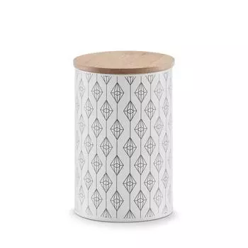 Банка 1000 мл, с крышкой, металл/дерево, 10.216 см