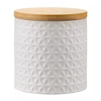 Банка для хранения, керамическая, цвет белый, 480 мл