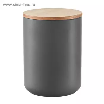 Банка для хранения продуктов 1500 мл, 1317.5 см, керамика/бамбук, антрацит
