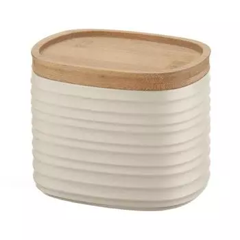 Банка для хранения Guzzini Tierra, с бамбуковой крышкой, 0.5 л, цвет бежевый