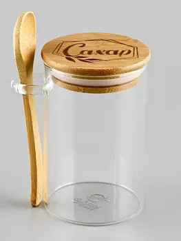Банка для хранения с ложкой «Сахар», 300 мл
