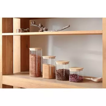 Банка для хранения Smart Solutions бамбуковая крышка, 1100 мл