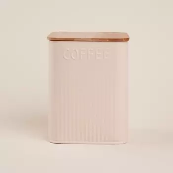 Банка для кофе «Сан-Лоренцо», 1013 см, с бамбуковой крышкой, розовая