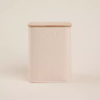 Банка для сахара «Сан-Лоренцо», 1013 см, с бамбуковой крышкой, розовая