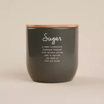 Банка для сахара SL Home, 1212 см, с бамбуковой крышкой, серая