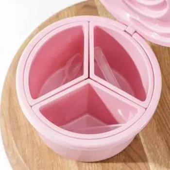 Банка для сыпучих продуктов, 3 отсека с ложками, 14,5×9 см, цвет МИКС