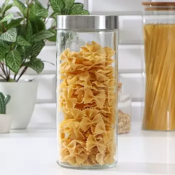 Банка стеклянная для хранения сыпучих продуктов «Бомонд», 2 л, 1127 см, с металлической крышкой