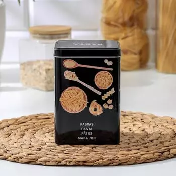 Банка для сыпучих продуктов Dark, 15×10×10 см, цвет чёрный