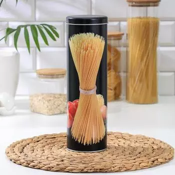 Банка для сыпучих продуктов Dark, 29×9×9 см, цвет чёрный