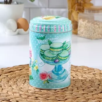 Банка для сыпучих продуктов «Десерт мятный», 1,1 л, 1014,5 см, круглая