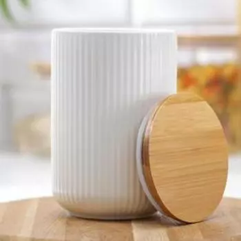 Банка для сыпучих BellaTenero, 800 мл, 1015 см, фарфор, белая