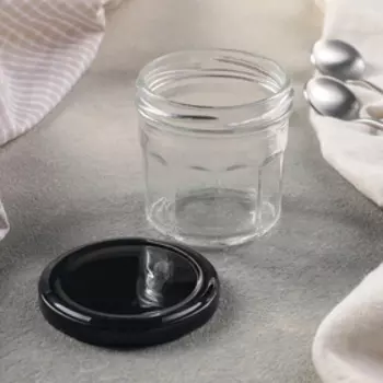 Банка для хранения сыпучих «Домашний очаг», 150 мл, 7.56.7 см, с металлической крышкой, стекло, МИКС