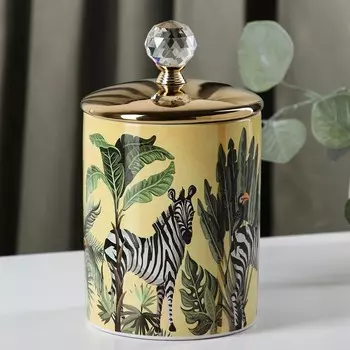 Банка для сыпучих продуктов «Джунгли. Зебра», 11×19 см