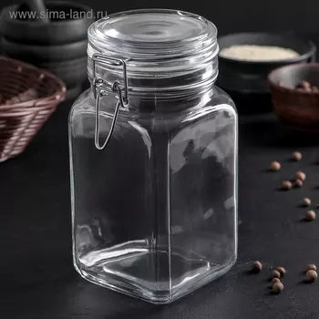 Банка для сыпучих продуктов Paabahe Cremlin, 1.3 л, с бугельным замком, стекло, прозрачная