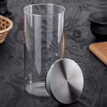 Банка для сыпучих Magistro «Стиль», 1 л, 10.319 см, с металлической крышкой, стекло, прозрачная