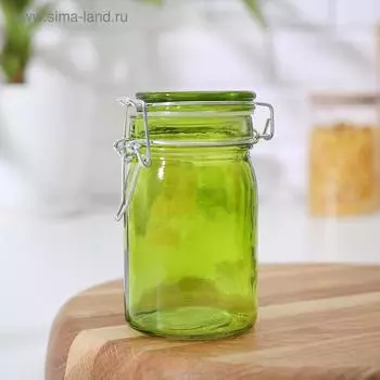Банка стеклянная для сыпучих продуктов с бугельным замком «Оптима», 250 мл, 6,511,5 см, цвет МИКС
