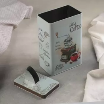 Банка для сыпучих продуктов с носиком «Кофе», 1,5 л, 12818,5 см, цвет серый