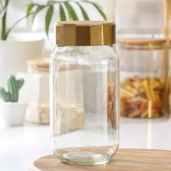 Банка стеклянная для сыпучих продуктов «Шарм», 1 л, цвет МИКС