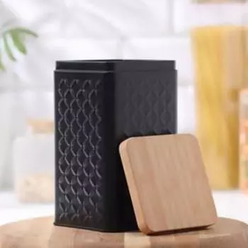 Банка для сыпучих «Сканди», 1810 см, чёрная