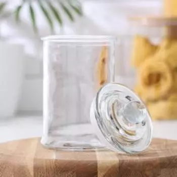 Банка для сыпучих Доляна «Стелла», 700 мл, 1018 см, стекло, прозрачная