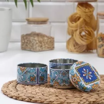 Банка для сыпучих продуктов «Трио Восток», 16,8×8,5×8,5 см, 3 секции