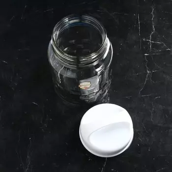 Банка для сыпучих продуктов «Универсальная», стеклянная, белая крышка, 2 л, Иран