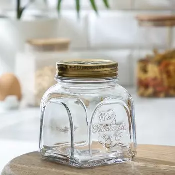 Банка для сыпучих продуктов Paabahe «Хоммейд», 500 мл, с крышкой, стекло, прозрачная