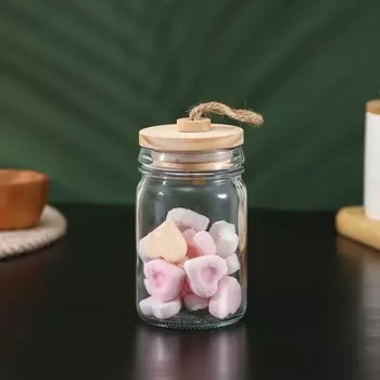 Банка для сыпучих продуктов BellaTenero «Эко», 250 мл, 6.512 см, с бамбуковой крышкой, стекло, прозрачная