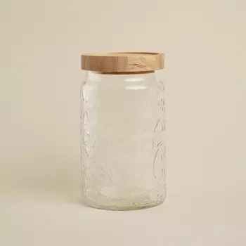 Банка для сыпучих продуктов SL Home «Валенсия», 2 л, 1220.5 см, с деревянной крышкой, стекло, прозрачная