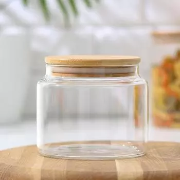 Банка стеклянная для сыпучих продуктов Magistro «Эко», 750 мл, 10,5×12 см