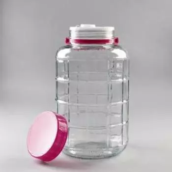 Банка стеклянная с ручкой, 8 л