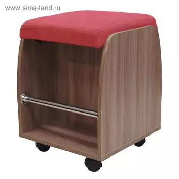 Банкетка 400х400х510 Ясень шимо темный бордовая