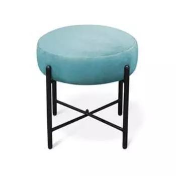 Банкетка 410х410х400 голубая пастель/черный муар