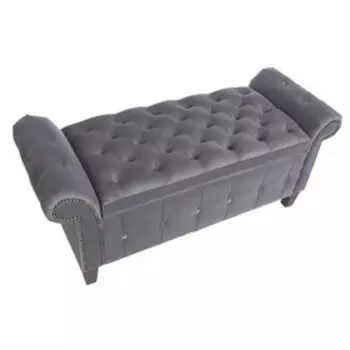 Банкетка Беркли 1370 × 470, велюр серый