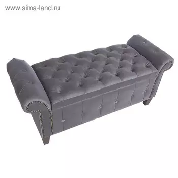 Банкетка Беркли 1370 × 470, велюр серый
