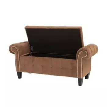 Банкетка Беркли 1370х470хН580 велюр коричневый