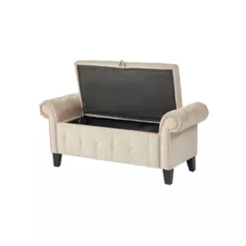 Банкетка Беркли 1370х470хН580 велюр кремовый