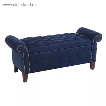 Банкетка Беркли 1370х470хН580 велюр синий