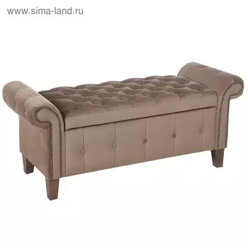 Банкетка Беркли 1370х470хН580 велюр светло-коричневый