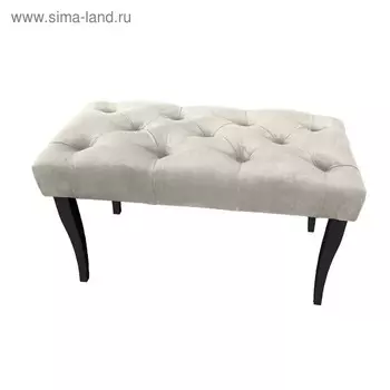 Банкетка большая, ткань велюр, опоры массив венге, цвет боне