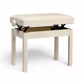 Банкетка для пианино Music Life сиденье 55х34, высота 48-58 см, белая, нагрузка 100 кг