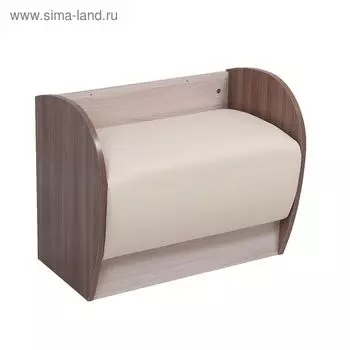 Банкетка ФОКУС 650*400*530 Ясень шимо темный/светлый кож.зам. беж.
