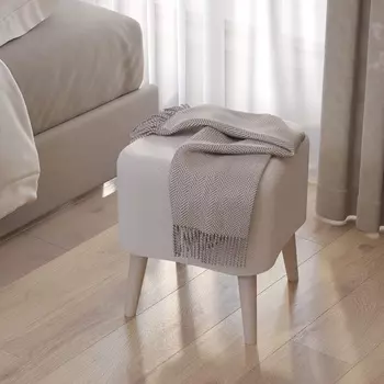 Банкетка «Куби», 410410450 мм, велюр, цвет молоко