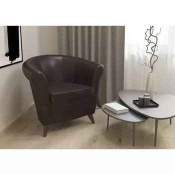 Банкетка «Лагуна», 780630790 мм, кожзам, цвет тёмно-коричневый