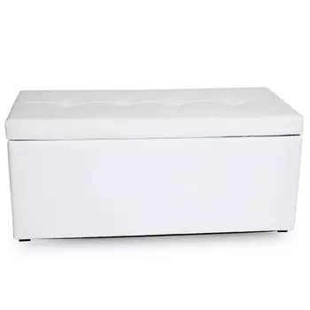 Банкетка «Лонг», экокожа, цвет белый