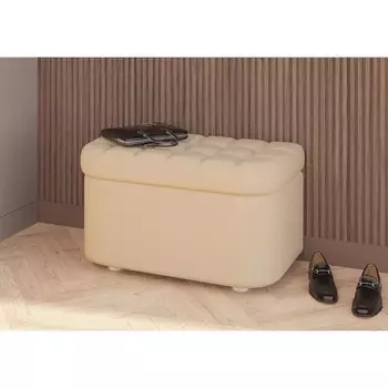 Банкетка «Милена», 760380425 мм, кожзам, цвет кофе с молоком