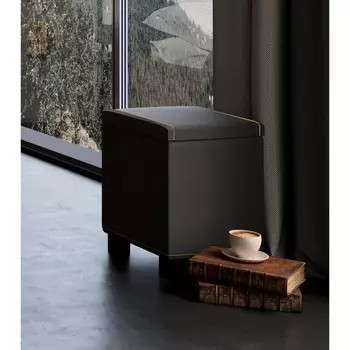 Банкетка Nature 44, с ящиком, 332332473 мм, искусственная кожа, цвет чёрный