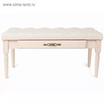 Банкетка Оливия, 900х430х430, Экокожа молочный/Белый ясень
