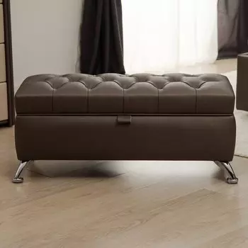 Банкетка «Рондель» с ПМ, 950410420 мм, экокожа, цвет горький шоколад